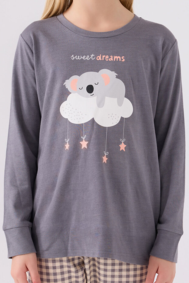 Devojčički antracit pidžama set - 4