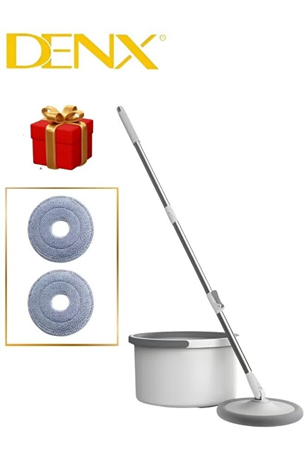 360 Degree Rotating Mop and Bucket Flat Self-Separating Laminating Mop Set with 2 Microfiber Pads - 1