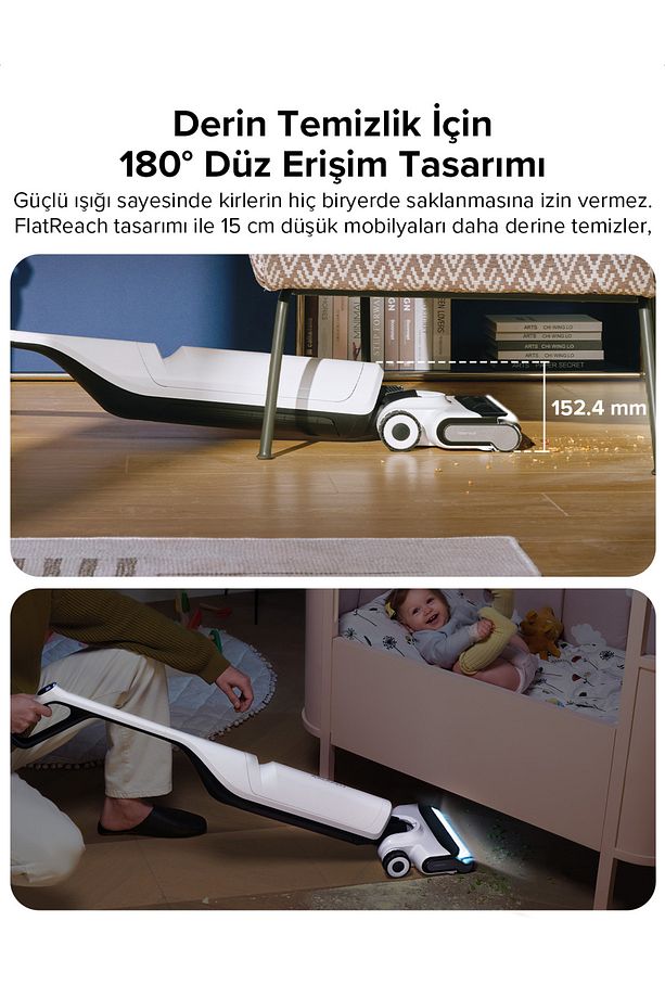 Flexi Pro Dikey Robot Süpürge - Yeni Model I- Beyaz - 6
