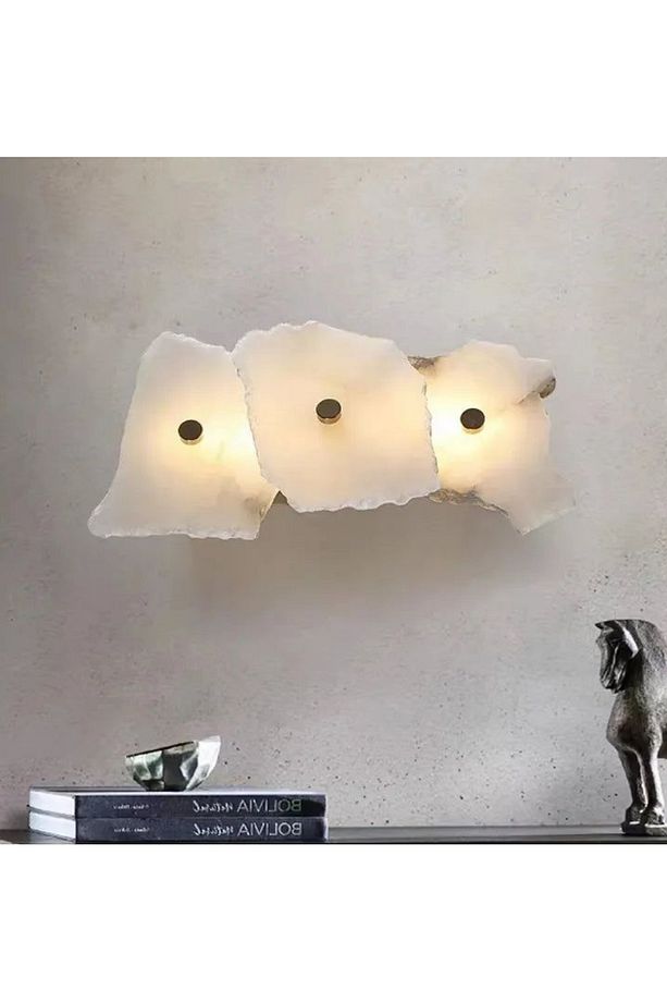 Tasarım Marble Aplik 3 Renk Ledli Dekoratif Mermer Led Aplik Eskitme Gold - 2