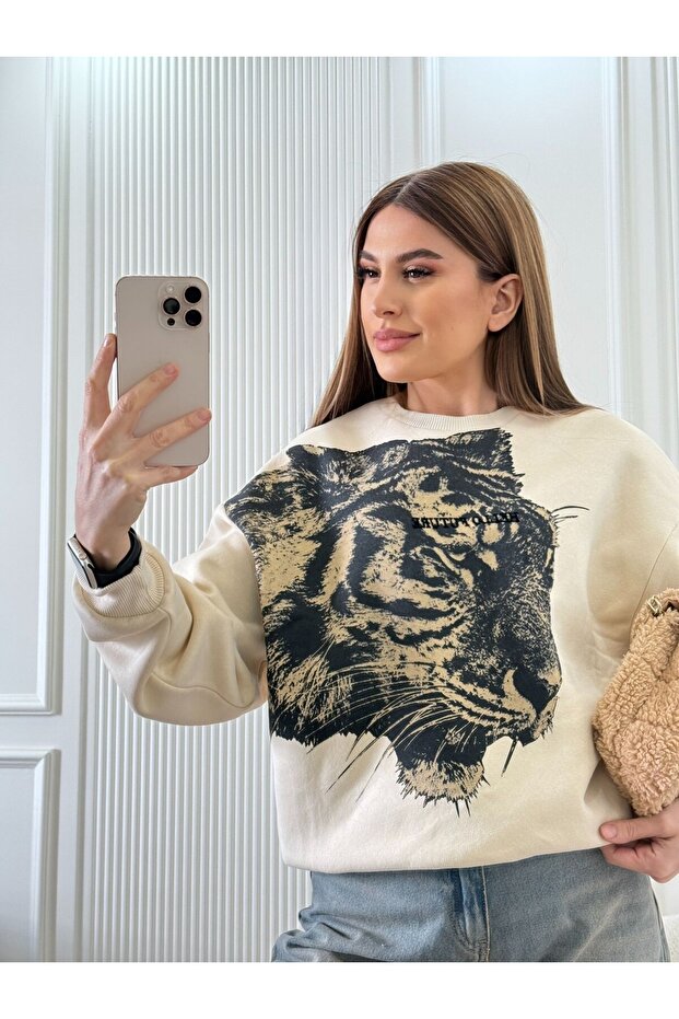 3 iplik Şardonlu Swetshirt - 1