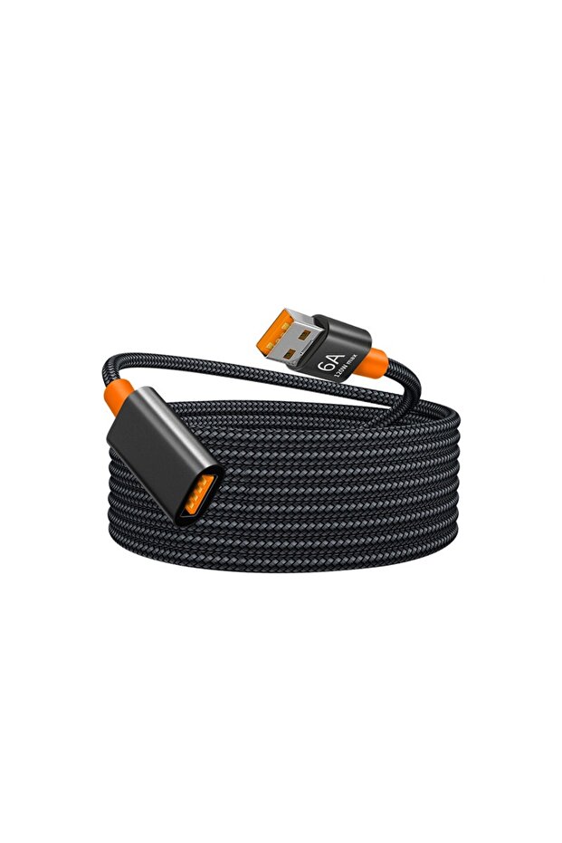 كابل تمديد USB 3.0/2.0 أسود 6 أمبير بطول 1.5 متر لأجهزة الكمبيوتر المحمولة الذكية وأجهزة التلفزيون وأجهزة Xbox One وSSD