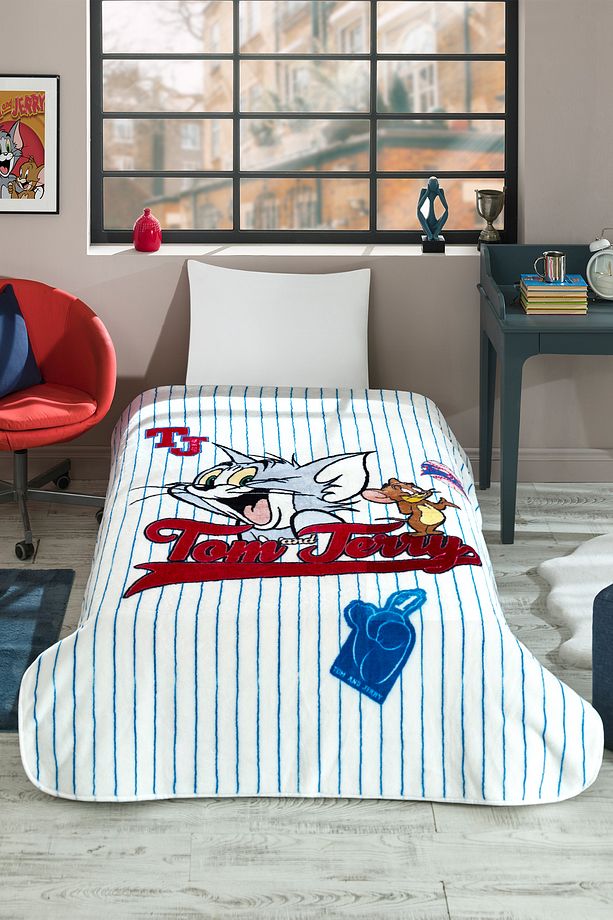 Tom & Jerry Lisanslı Tek Kişilik Çocuk Battaniyesi 155x215 Cm - 1