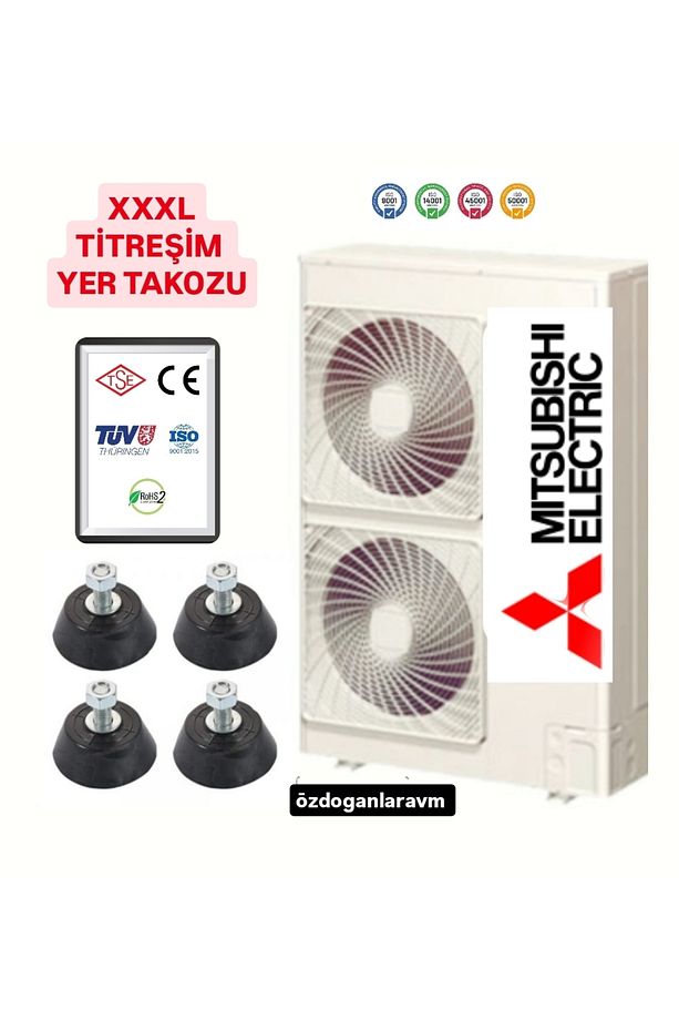 XXXL Yer Titreşim  Klima Dış Ünite Yer Takozu 4 Adet - 1