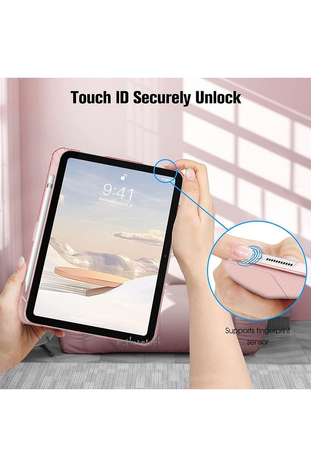 Apple iPad Air 11 Air 4 5 6 10.9 2020 2022 2024 Kılıf Katlanır Kalem Bölmeli Akıllı Uyku Modlu Kapak - 6