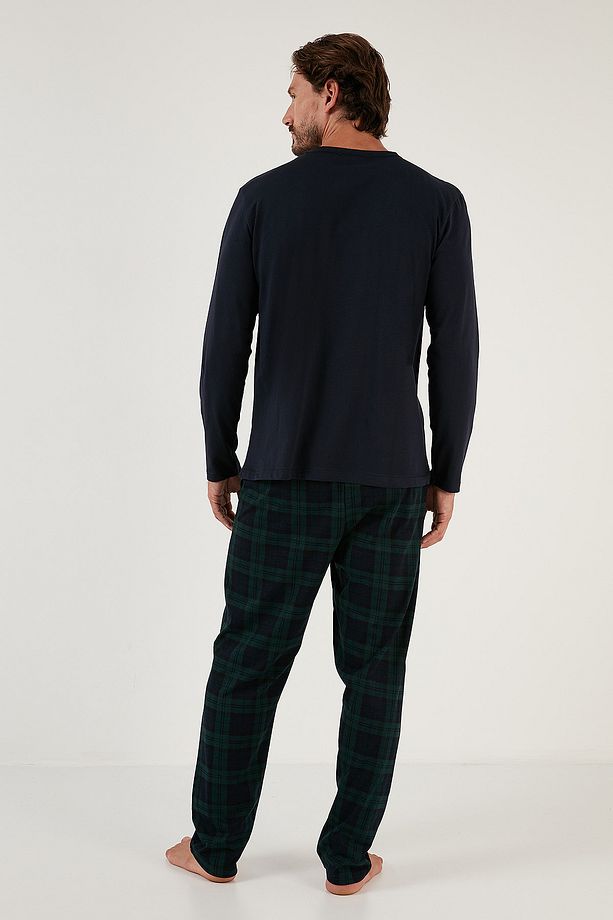 Ekoseli Cepli Beli Lastikli % 100 Pamuk Regular Fit Pijama Takımı Erkek Pijama Takımı 657200 - 6