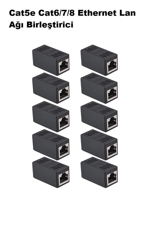 Yeni Nesil Pense Ez Rj45 Delikli 100 lü  Ethernet İnternet Cat5e 6/7/8 Ethernet Birleştirici 10 Adet - 3