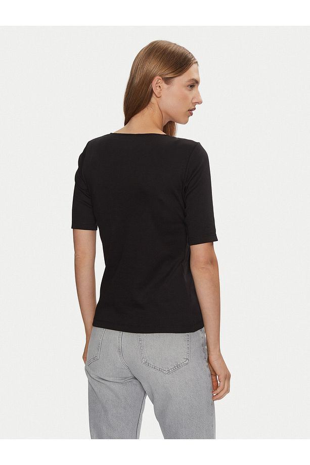 Kadın Yuvarlak Yaka Kısa Kollu Slim Fit Siyah Body K20K208050-BEH - 2