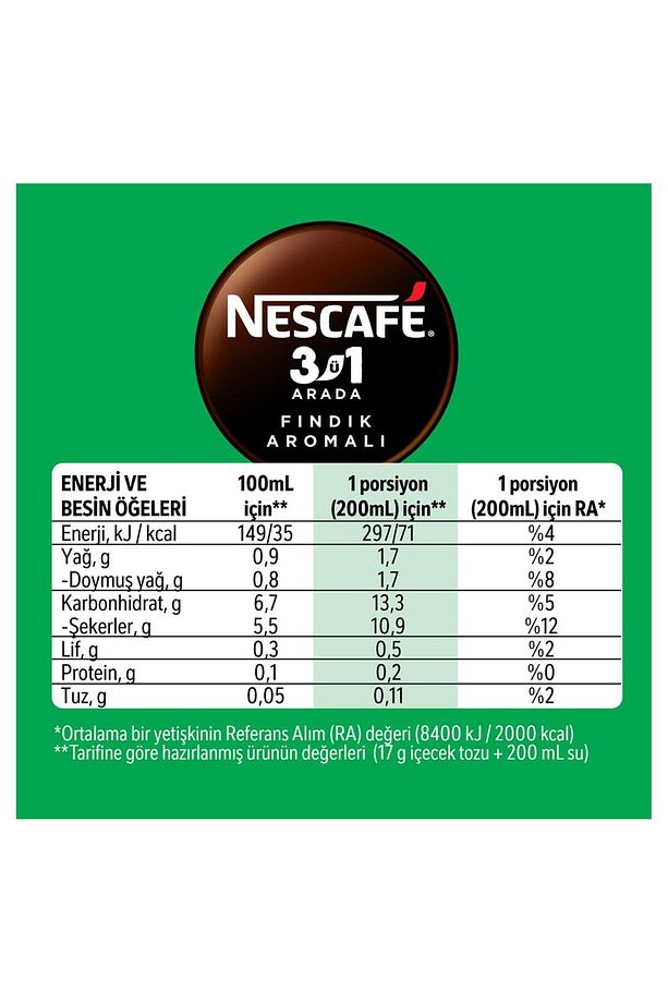 3Ü1 Arada Fındık Aromalı Kahve 17 Gr X 10 Adet - 4