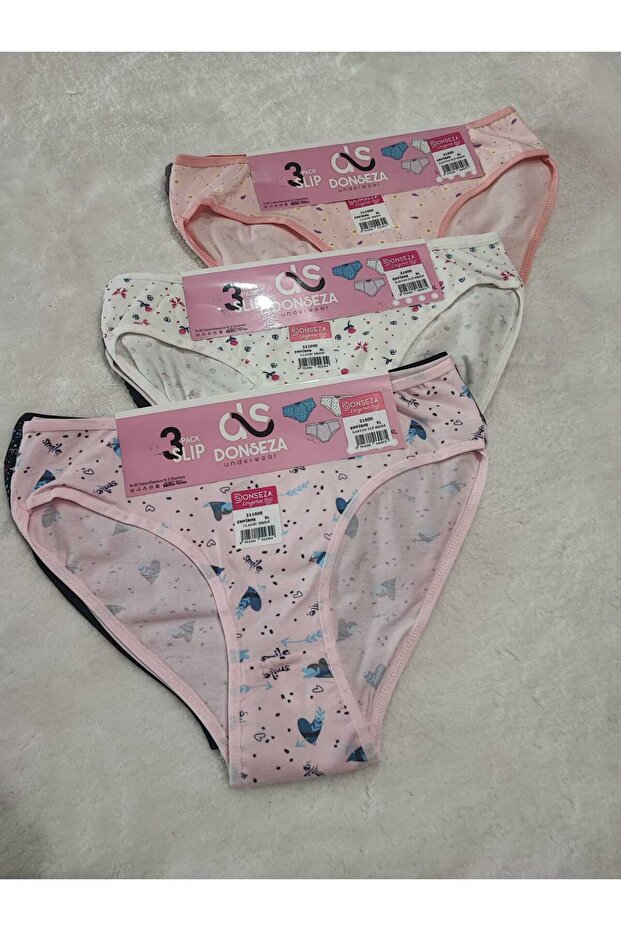Patterned Empire Pattern Panties Bikini Model Slip Basic 3 Pack - 1