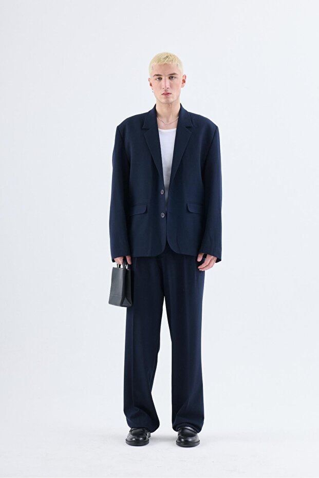 Classic oversize suit navy blue