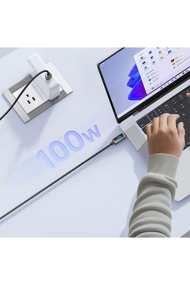CA-4250 100W USB-C TO USB-C  ŞARJ HIZ GÖSTERGELİ ŞARJ VE DATA KABLOSU- 1.2 M SİYAH - 4