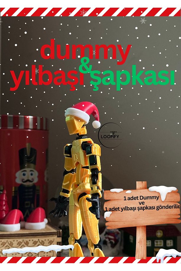 Lucky 13 Oynar Eklemli Robot Figür Oyuncak 14 Cm Altın Rengi Dummy Yılbaşı Seti-6 - 2
