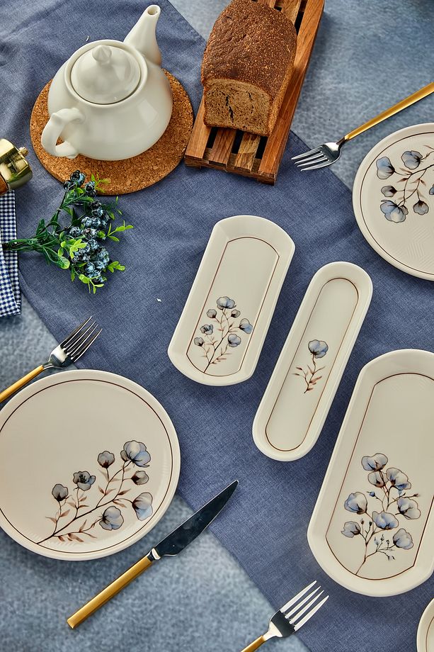 14 Parça 6 Kişilik Floral Serisi Kahvaltı Takımı,kahvaltı Seti - 2