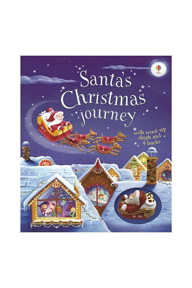Santa's Christmas Journey with Wind-Up Sleigh (Hareketli Kitap)