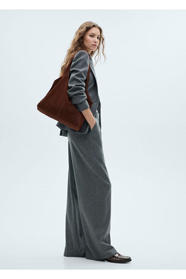 Süet Shopper Çanta - 2