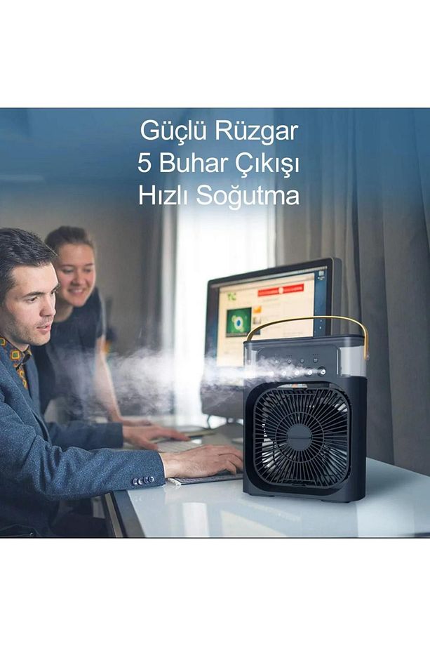 Yeni Işıklı Klima 600ml Vantilatör Buzlu Buharlı Mini Klima Mini Fan Buzlu Fan Glr - 2
