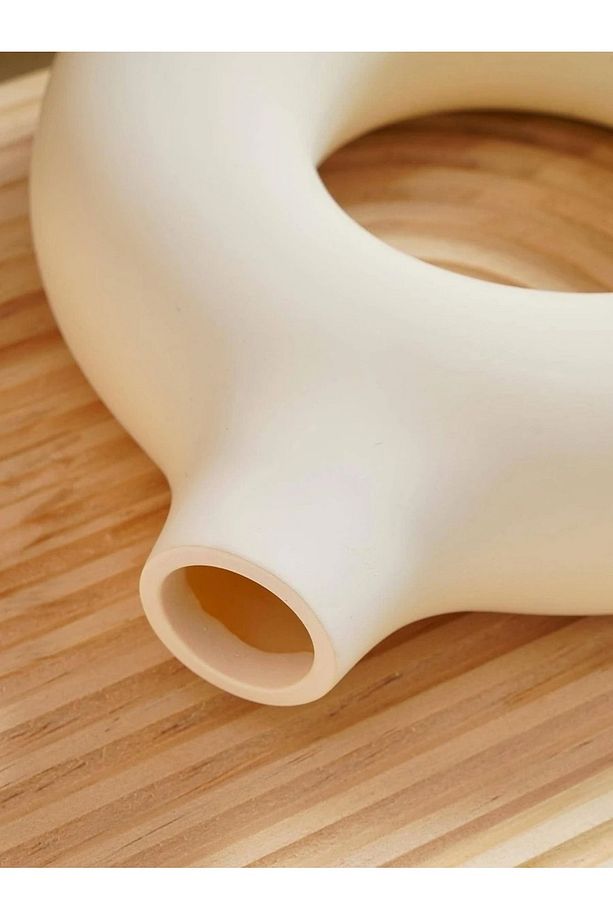 Üçlü Halka Vazo Minimalist Şık Donut Vazo - 3