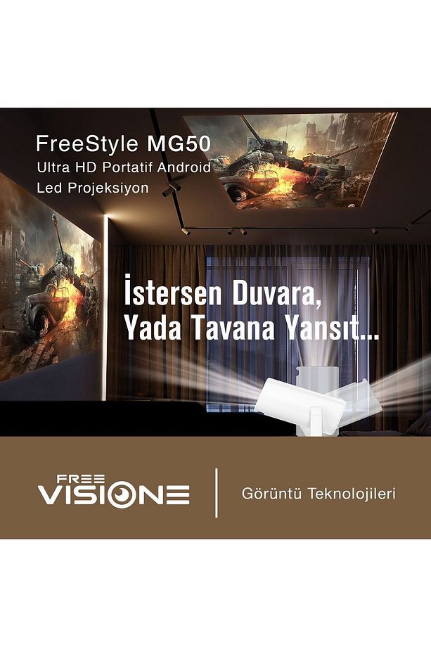 E Mg50 4k | Netflix ,youtube Ve Playstore Destekli Taşınabilir Android Projeksiyon - 4