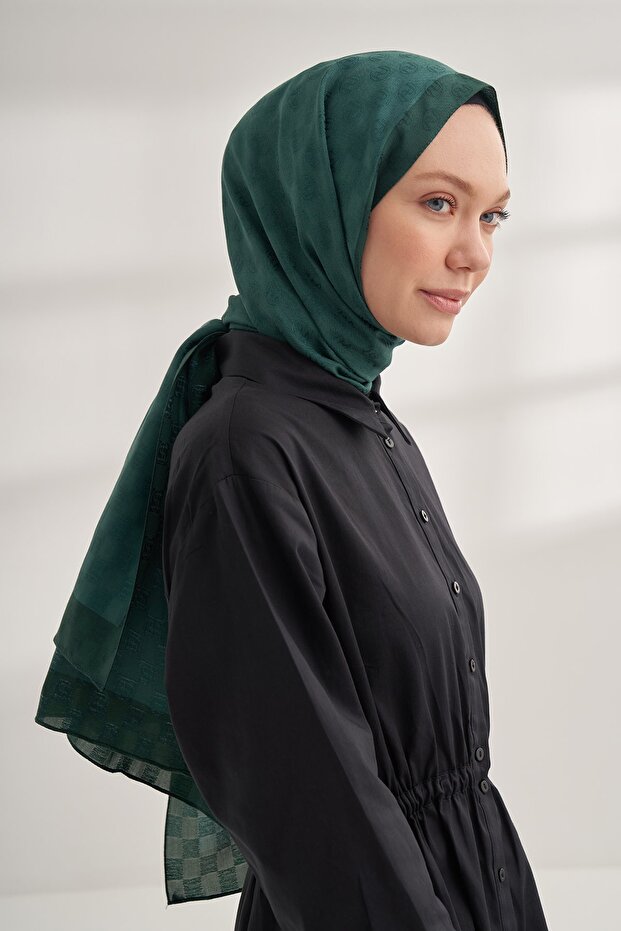 ΣΑΛΙΟ DAMA MONOGRAM - ΣΜΑΡΑΓΔΟ - 1