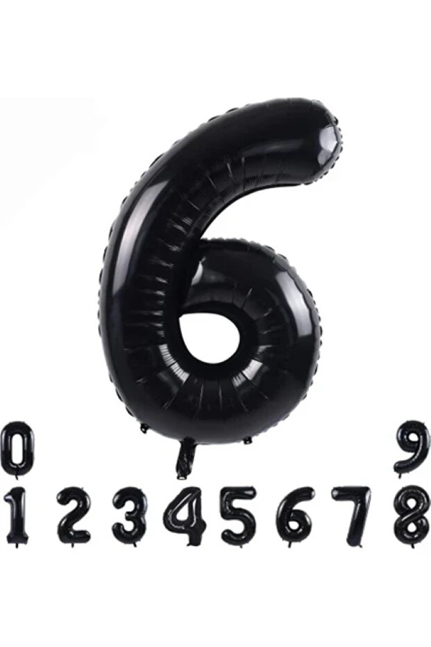 6 Years Old Black Foil Balloon 34 Inch (76-82 cm)