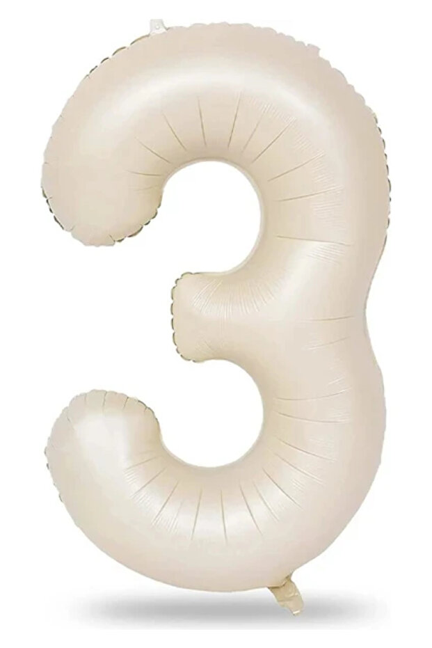 3 Years Old Cream Color Foil Balloon 34 Inch (76-82 cm)
