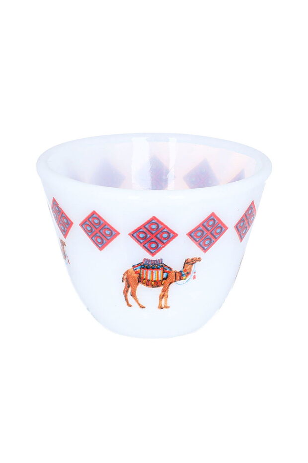 ArcopalAl Saif Gallery Arabic coffee cups set, camel pattern, medium, 12 pieces - white