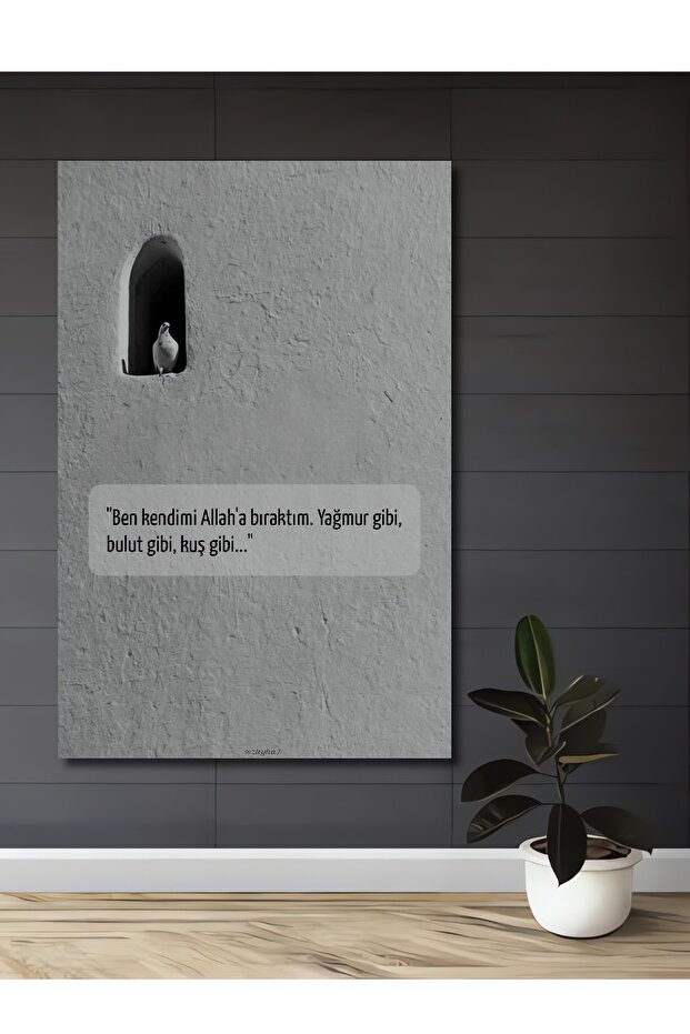 Güvercin Pencere Minimalist Dekoratif Ahşap MDF Dikdörtgen Ev,İş Yeri Duvar Tablo - 1
