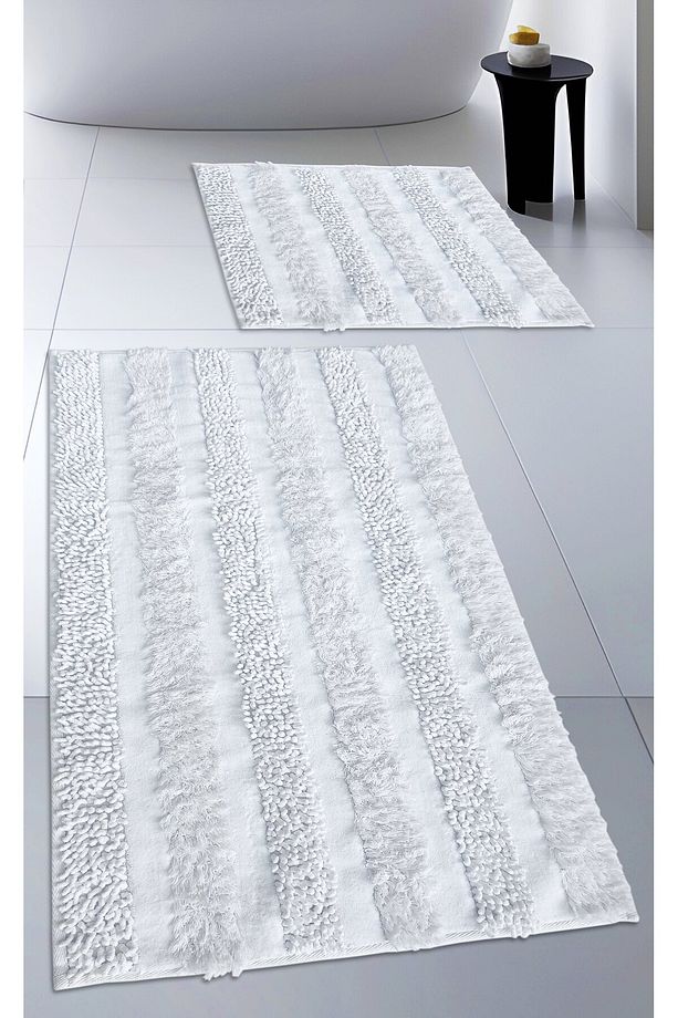 Pamuk Dokuma & Tafting Banyo Paspas Seti, Banyo Halısı Armoni 2 Li Set 60x100 - 60x50 - 1