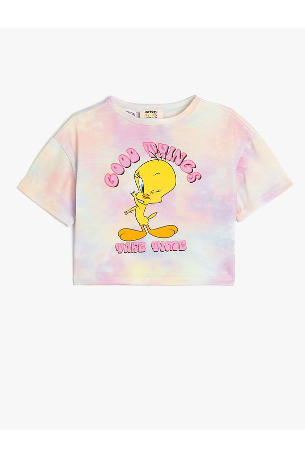 Tweety Tişört Lisanslı Kısa Kollu Baskılı Bisiklet Yaka - 1