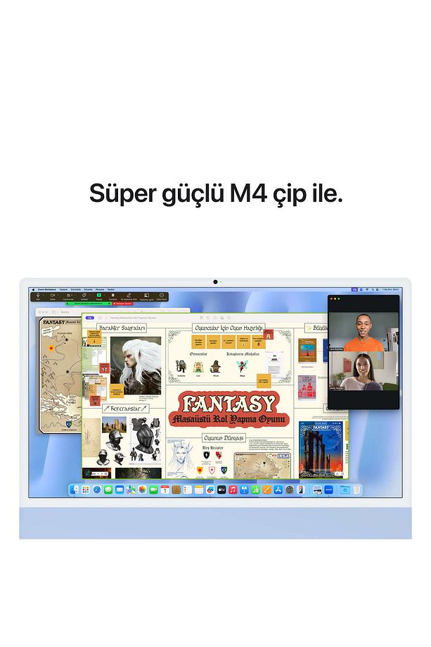 24" iMac Retina 4.5K display: Apple M4 chip with 8‑core CPU and 8‑core GPU, 16GB, 256GB SSD - Mavi - 6
