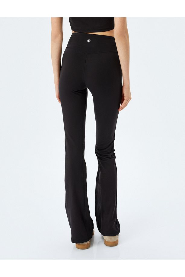 Yüksek Bel İspanyol Paça Slim Fit Tayt - 4