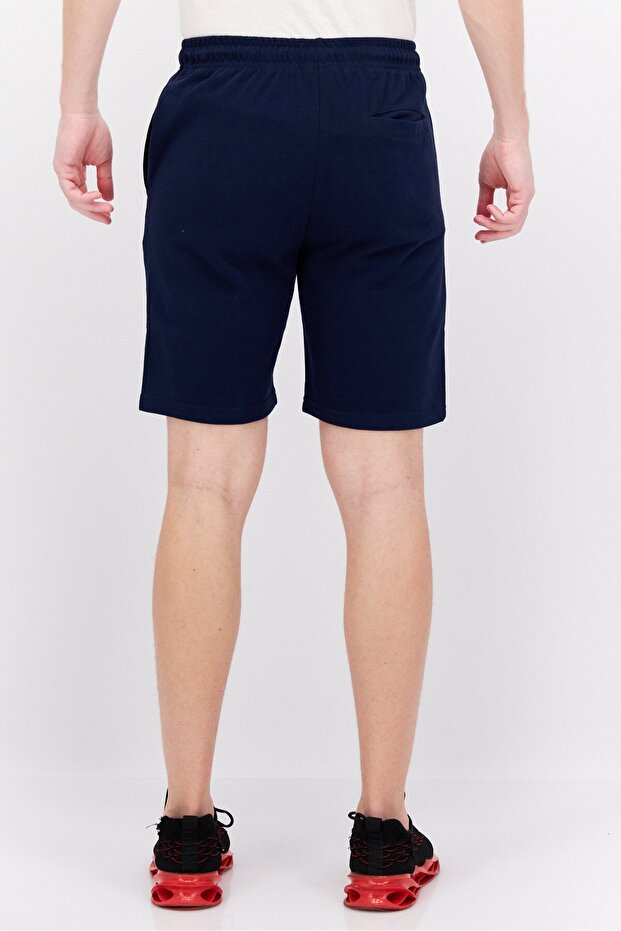 شورت رجالي أساسي مطبوع عليه رسوم بيانية، أزرق داكن - 3