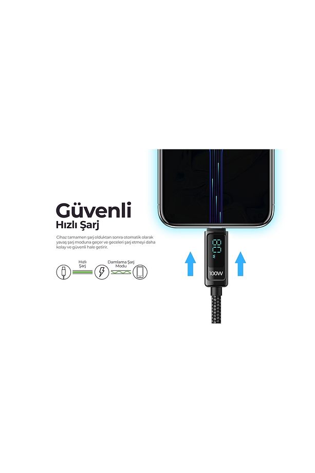 Cb6246 Pd30w Type-c To Lightning (IPHONE) Göstergeli Şarj Kablosu - 5
