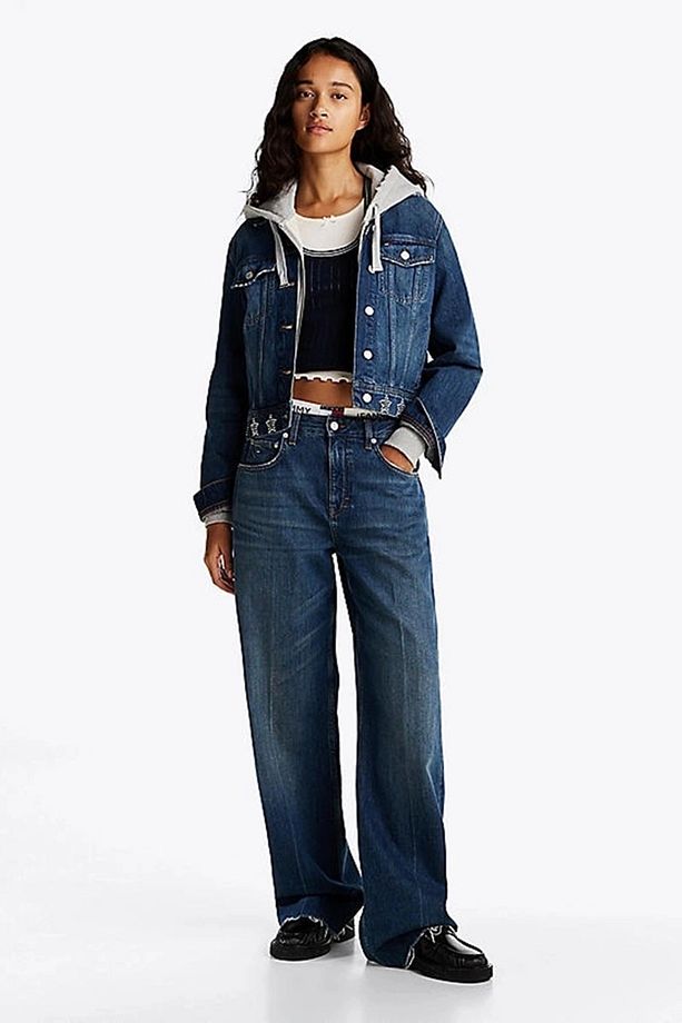 Tommy Jeans Studded Dnm Trcker Jckt Aı9057 Kadın Mavi Ceket Dw0dw198681bk - 2