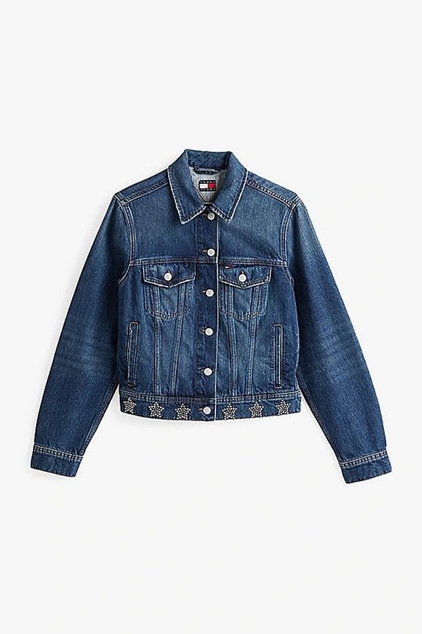 Tommy Jeans Studded Dnm Trcker Jckt Aı9057 Kadın Mavi Ceket Dw0dw198681bk - 5