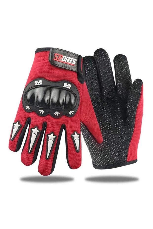 Full Protection Red Color Scooter Cycling Gloves for Kids