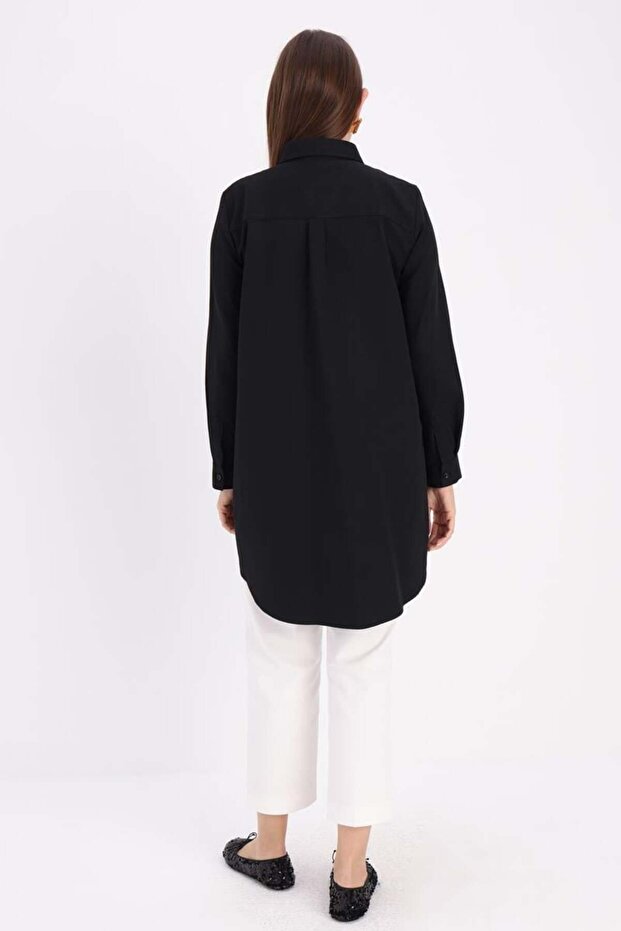 Siyah Tunik Gömlek - 4