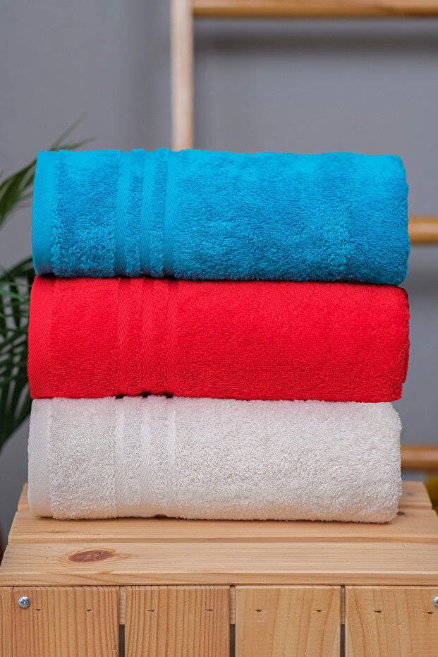 100% Organic Cotton Milano Premium Antibacterial 50X100 cm 3-Piece Hand and Face Towel Set