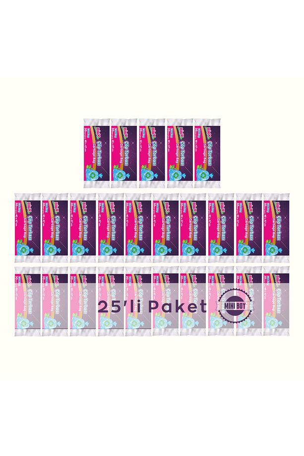 Küçük Boy Çöp Poşeti 40x47 30'lu 25 Rulo Çöp Torbası 750 Adet (MİNİ BOY) - 1