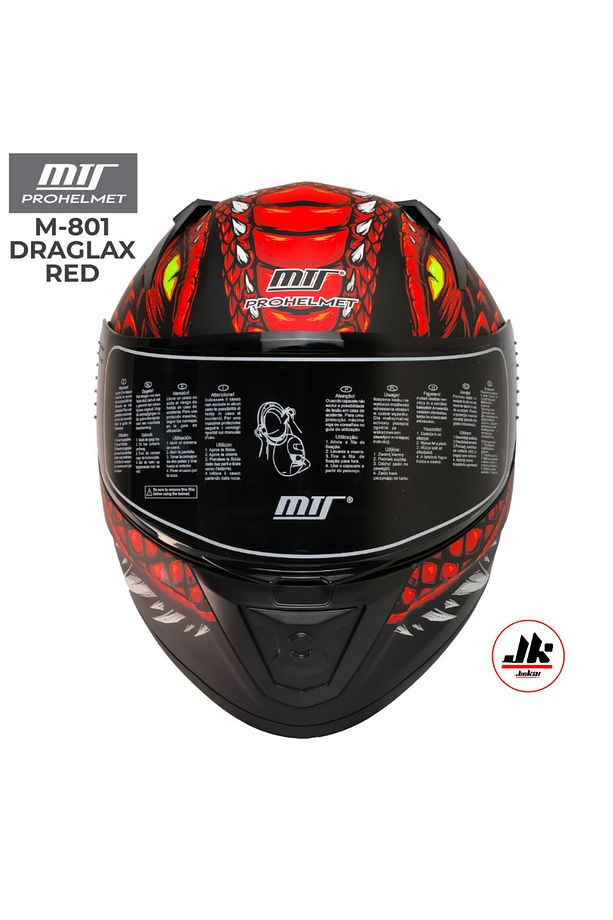MTS MOTORCU KASKI FULFACE KAPALI KASK GÜNEŞ VİZÖRLÜ C ONAYLI DRAGLAX RED - 2