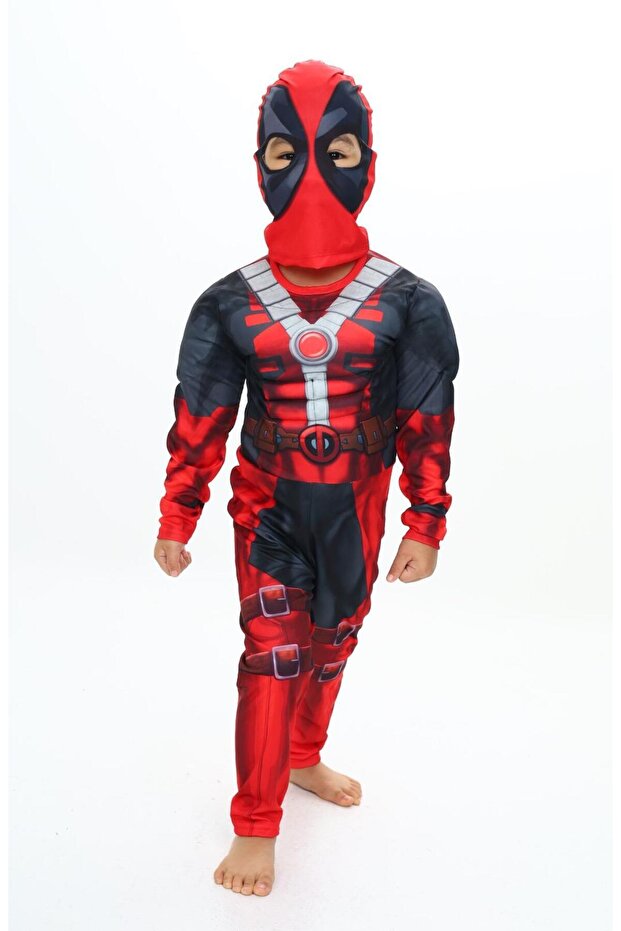 Marvel Children's Superhero Muscle Deadpool Costume - Kids Muscle Deadpool Outfit