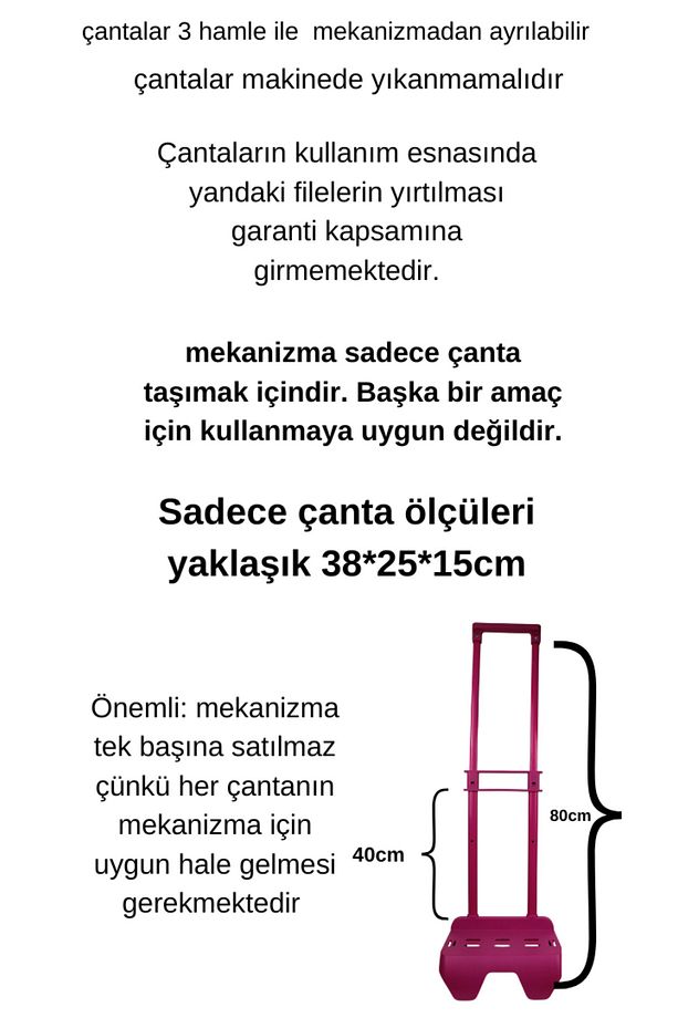 Çift Bölmeli önü fileli tekerlekli Çekçekli okul çantası - 2