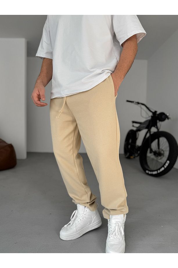 Bej Waffle Kumaş Baggy Pantolon KE-5080 - 3
