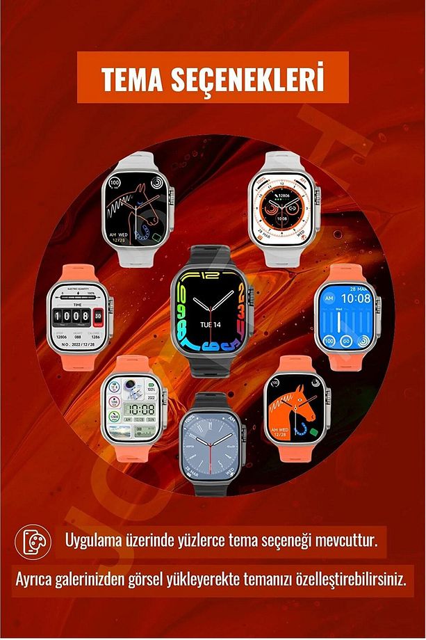 Watch 8 T20 Ultra 49 Mm 2.09 Inç Hesap Makinesi 4 Farklı Menü Ios Android Uyumlu Hediye Kordon - 6