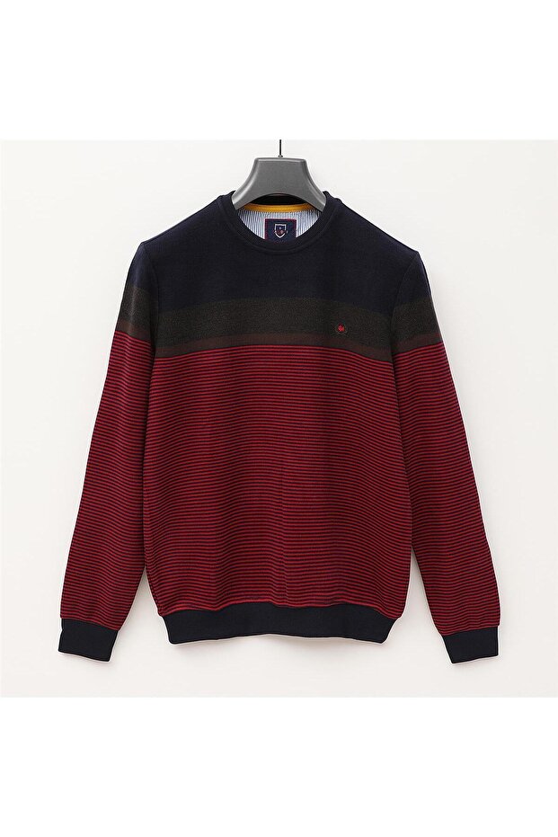 Men's Long Sleeve Slim T-Shirt - Czt-121 - Burgundy