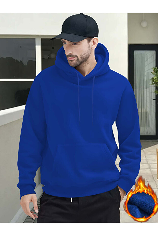 ModaVibe Kapüşonlu Sweatshirt - Kanguru Cep, Oversize Tasarım - 1