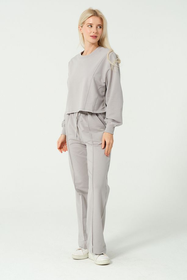 İkili Takım Crop Sweat Eşofman Takımı - 6