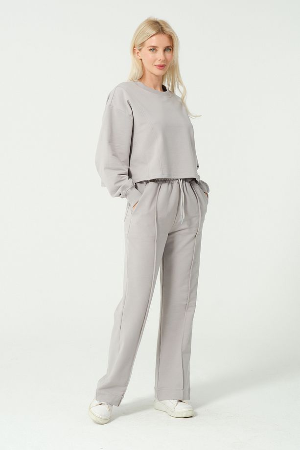 İkili Takım Crop Sweat Eşofman Takımı - 8