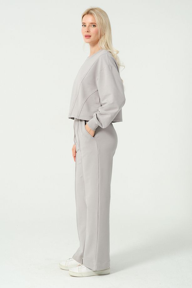İkili Takım Crop Sweat Eşofman Takımı - 4